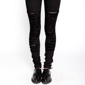 ROYAL BONES BY TRIPP BLACK FISHNET SKINNY JEANS